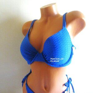40DD Victoria Secret Swim Icon Push Up Bikini Top "Shocking Blue" NWT Orig. $55
